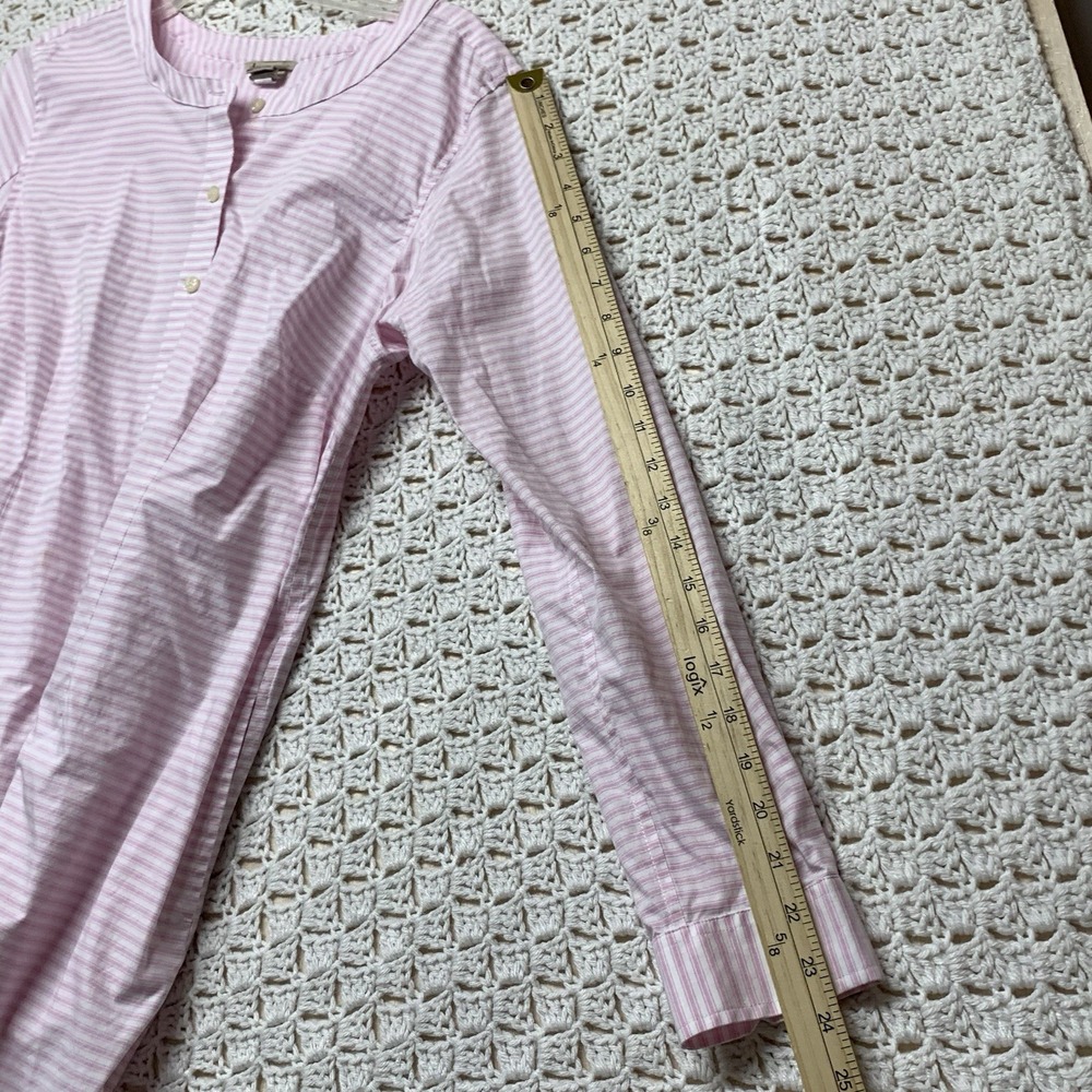 Duluth Trading Wrinklefighter Tunic Top‎ Blouse  M Pink White Striped 2-Pocket - Picture 7 of 10